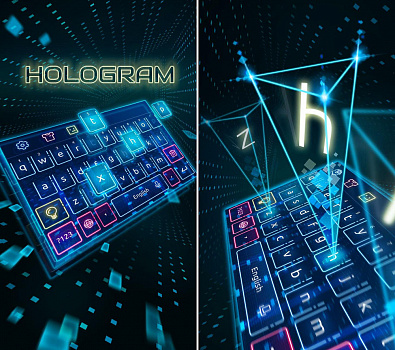 Скриншоты к Keyboard Hologram Neon Theme