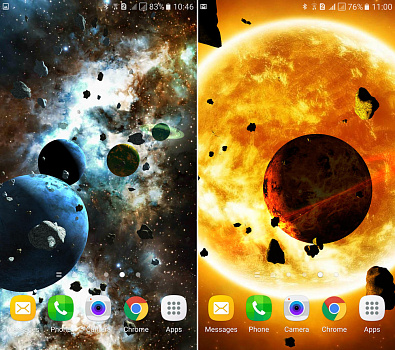Скриншоты к Астероиды 3D Живые обои