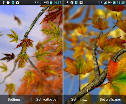 Скриншоты к Autumn Leaves 3D Wallpaper