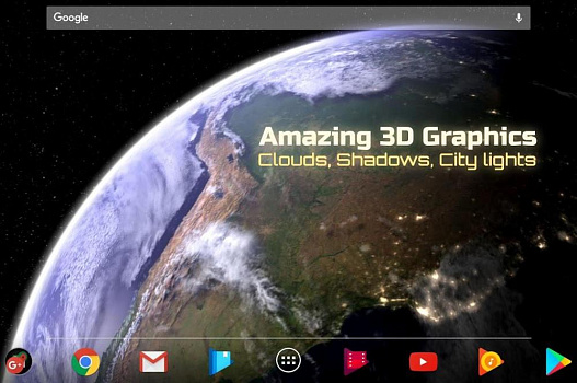 Скриншоты к Earth & Moon Gyro 3D Live Wallpaper