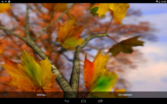 Скриншоты к Autumn Leaves 3D Wallpaper