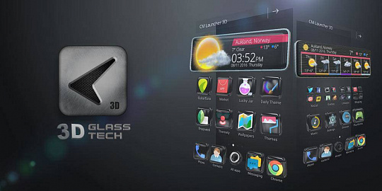 Скриншоты к 3D Glass Tech Theme