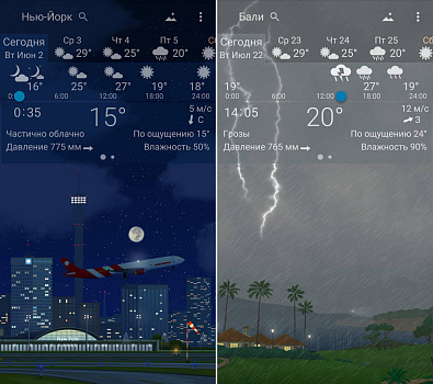 Скриншоты к Погода YoWindow